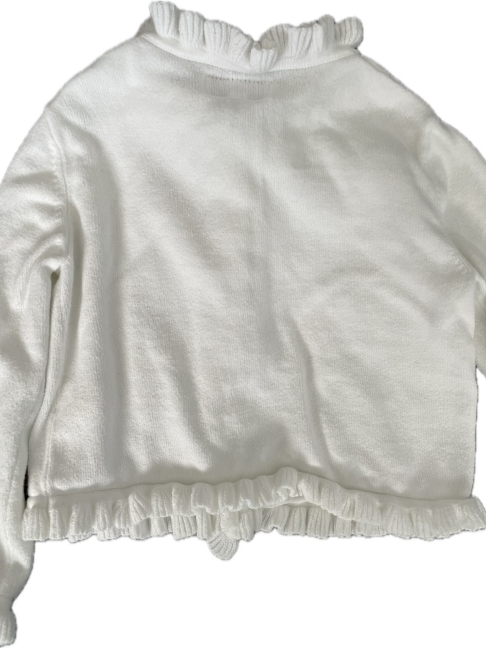 Rachel Riley Ivory Ruffle-Trim Knit Cardigan - Picture 4 of 4